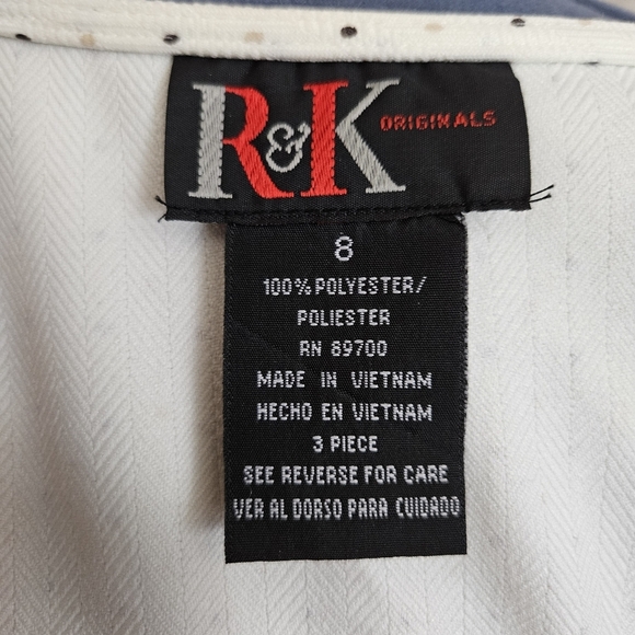 Vintage 90s Y2K Tank Top Shell Beige Polka Dot Blouse Fitted 1990s 2000s R&K M - Picture 6 of 6